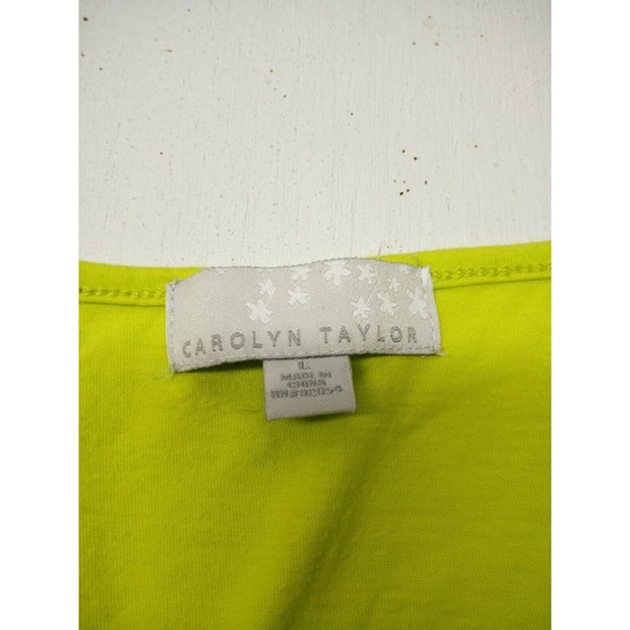 Carolyn Taylor Women's Ladies Short Sleeve Blouse Shirt Size Large Green Embelli - Picture 4 of 5